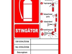Placuta cu instructiuni de utilizare stingatoare